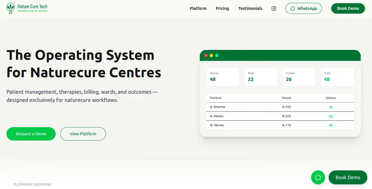 Naturecure Tech - Digital Healthcare Platform by Shambhavi Technovation